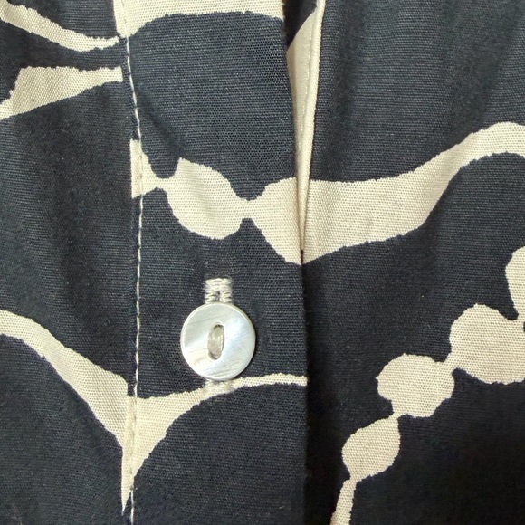 H&M Black White Floral Print Fit & Flare Midi Dress Size Medium 100% Cotton✨ - Picture 4 of 6